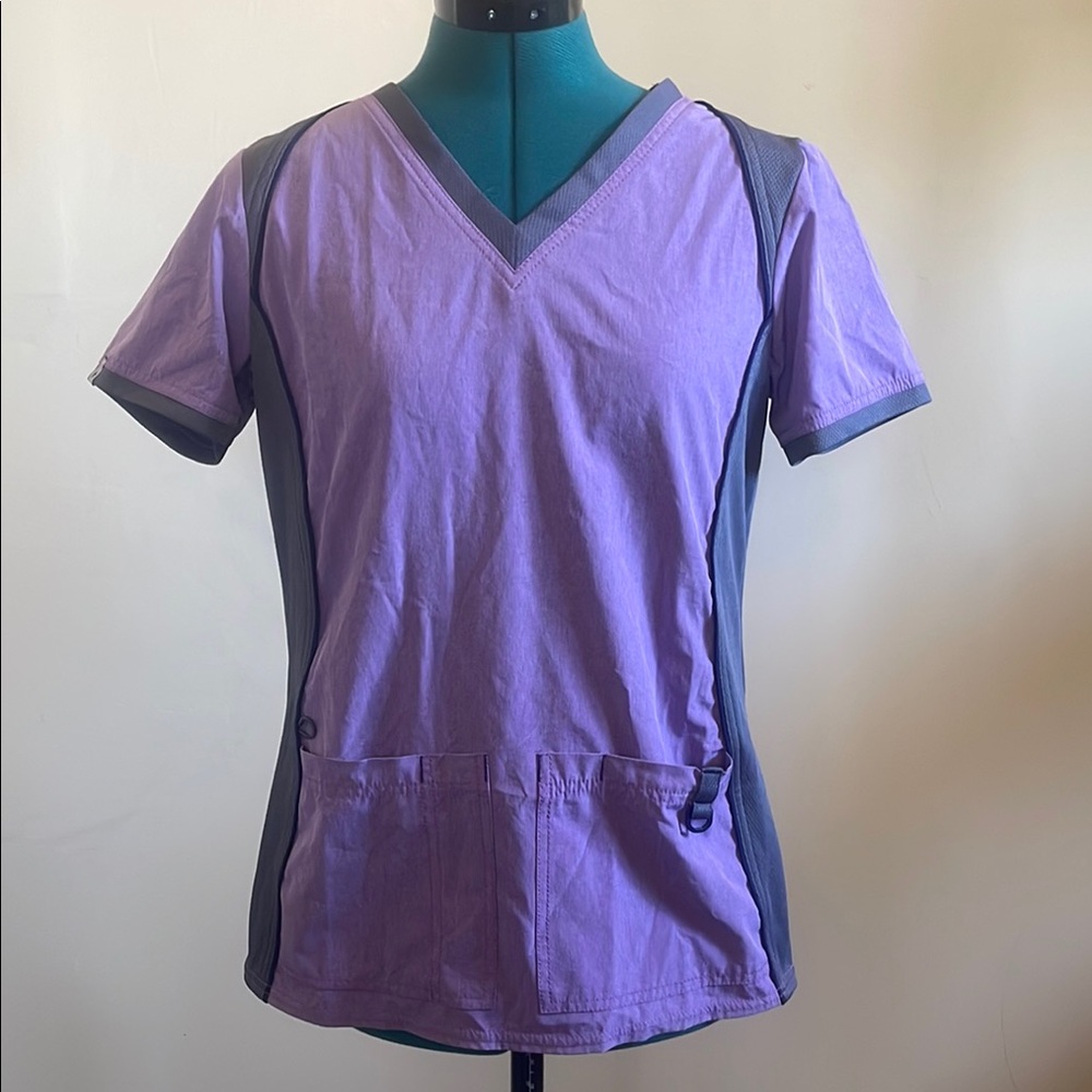 Purple and Gray Women's scrub Top